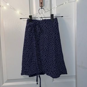 BRANDY MELVILLE BLUE FLORAL WRAP SKIRT